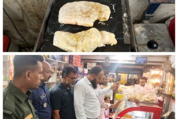 চুনারুঘাটে খুশি বেকারিকে ৮ হাজার টাকা জরিমানা, অভিযানে মিলল নষ্ট পণ্য
